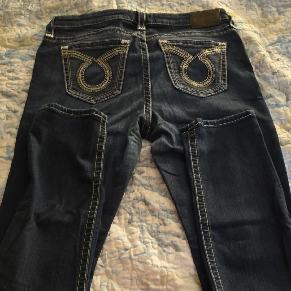 Big Star Dark Blue Skinny Jeans with Embroidered Pockets